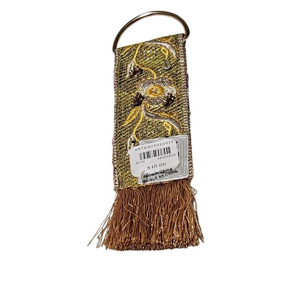 Anthropologie Flower Post Earrings on Embroidered Floral Tassel Dainty Jewelry - Picture 2 of 4